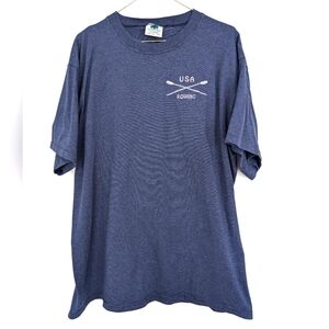Vintage Single Stitch Kingstree Classic USA Rowing Embroidery Short Sleeve Sz XL